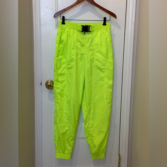 Zara Pants - ZARA - Neon yellow sporty pants - Small